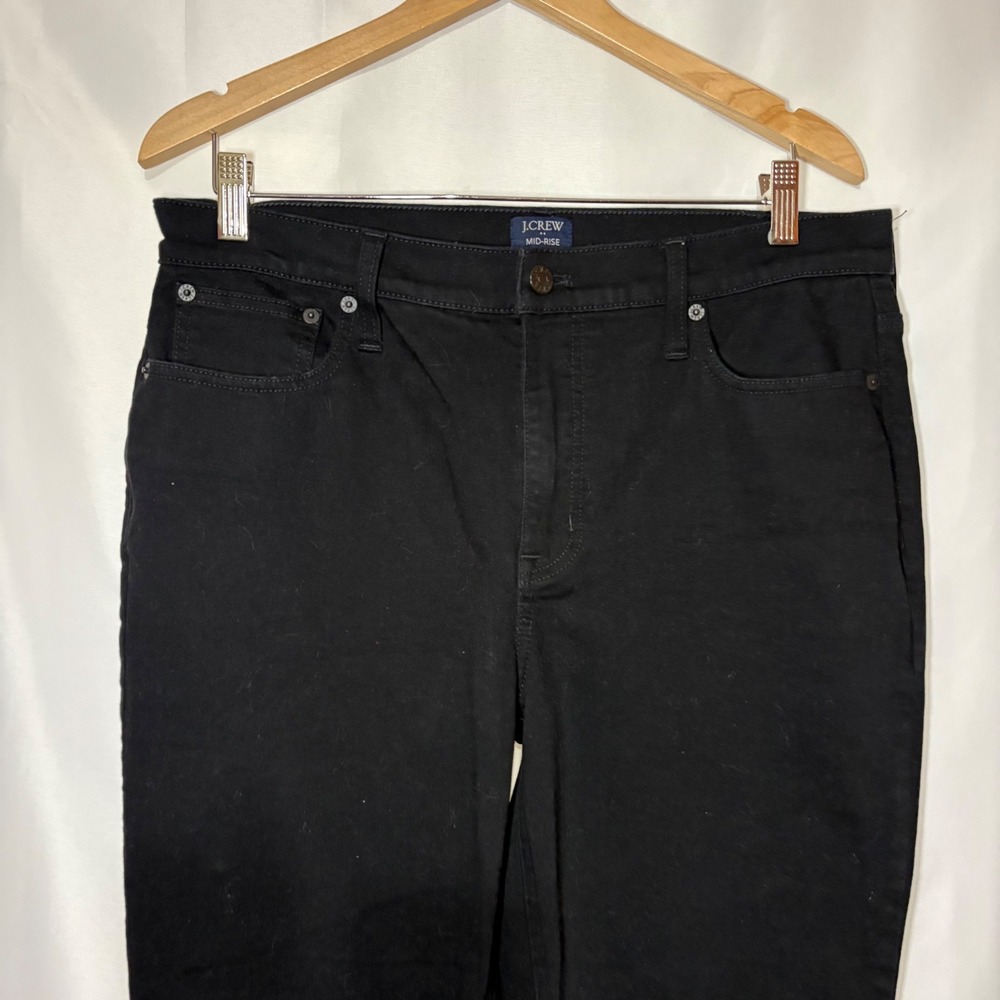 J.Crew Re-Imagined Mid-Rise Flare Crop Jeans Black Size 31 Stretch Denim - Picture 2 of 8